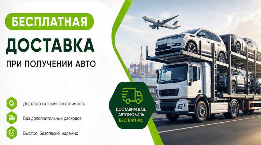 Акция! Бесплатная доставка по Климовске при получении авто